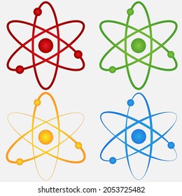 vector science icon atom symbol nucleus structure 
