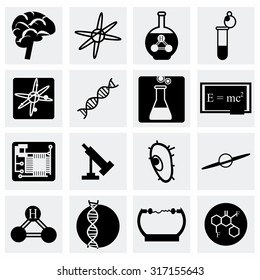 Vector Science icon set on grey background