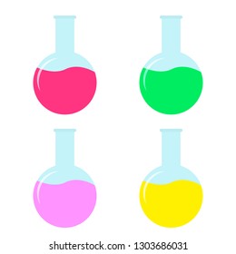 vector science Lab flask - chemical laboratory isolated on white background