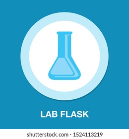  matraz de laboratorio de ciencia vectorial - laboratorio químico, investigación química - iconos de prueba médica