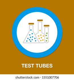 vector science Lab flask - chemical laboratory, chemistry research - medical test icons