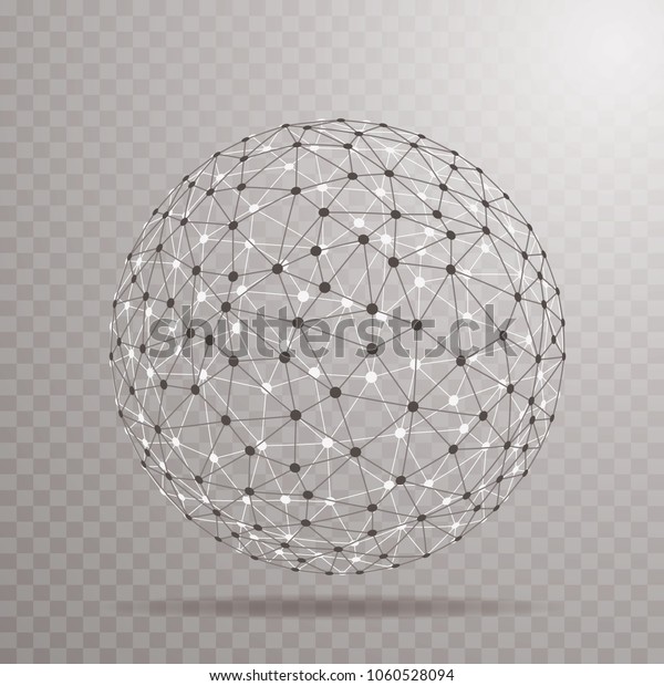 Vector Science Layout Triangulated Sphere On Stock Vector (Royalty Free ...