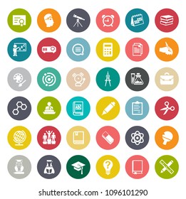 vector Science, school & Education icons set - student learning and graduation symbols