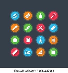 vector Science, school & Education icons set - student learning and graduation symbols