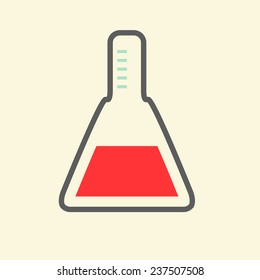Vector Science Symbol - Flat Design Test Tube Illustration