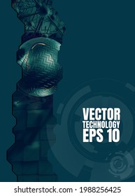 Vector del concepto de tecnología científica. Antecedentes listos para el banner del sitio web, el afiche o el resumen