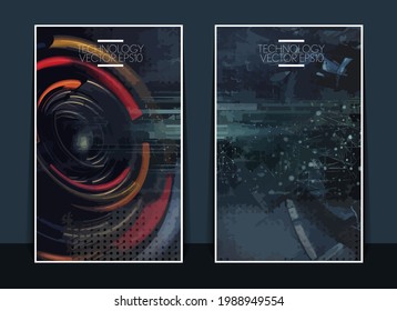 Vetor do conceito de tecnologia científica. Plano de fundo pronto para banner, cartaz ou roll-up do site