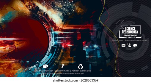 Vector of science technology concept. Background ready for website banner or prezentation