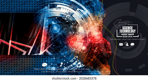 Vector of science technology concept. Background ready for website banner or prezentation