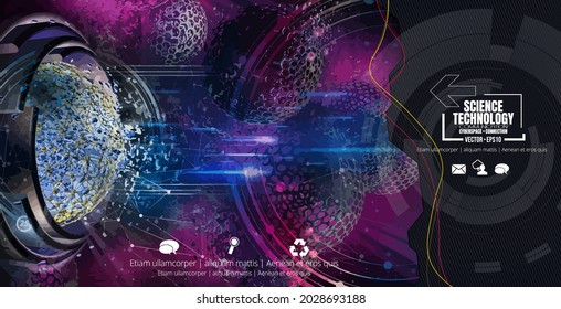 Vector of science technology concept. Background ready for website banner or presentation