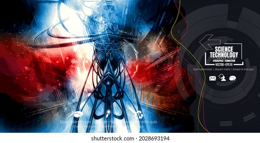 Vector of science technology concept. Background ready for website banner or presentation