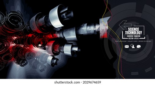 Vector of science technology concept. Background ready for website banner, poster or presentation