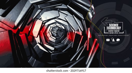 Vector of science technology concept. Background ready for website banner, poster or presentation