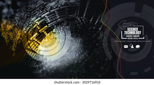 Vector of science technology concept. Background ready for website banner, poster or presentation