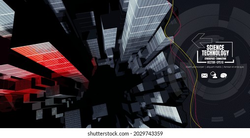 Vector of science technology concept. Background ready for website banner or presentation
