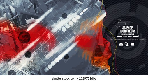 Vector of science technology concept. Background ready for website banner, poster or presentation