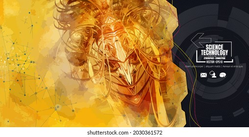 Vector of science technology concept. Background ready for website banner, poster or presentation