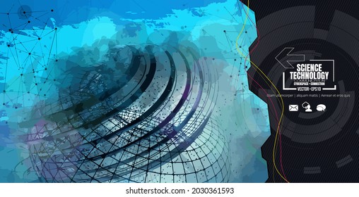 Vector of science technology concept. Background ready for website banner, poster or presentation