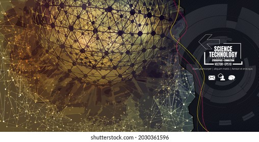 Vector of science technology concept. Background ready for website banner, poster or presentation