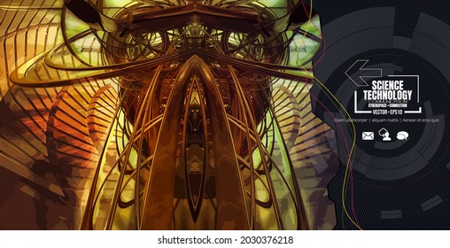 Vector of science technology concept. Background ready for website banner, poster or presentation