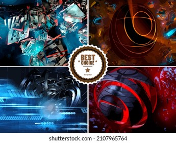 Vector of science technology concept. Background ready for website banner, poster or presentation. 3d illustartion