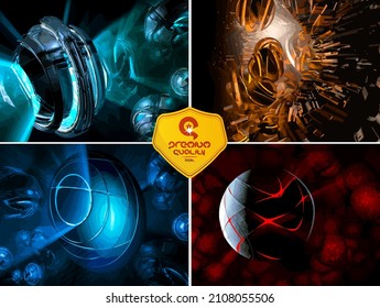 Vector of science technology concept. Background ready for website banner, poster or presentation