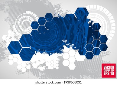 Vector del concepto de tecnología científica. Red de comunicación