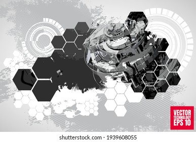 Vector of science technology concept. Communication network