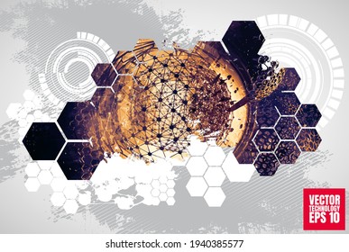 Vector of science technology concept. Communication network