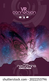 Vector del concepto de tecnología científica. Red de comunicación