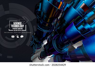 Vector of science technology concept. Communication network