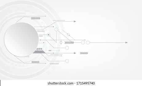 Vector science and technology digital line white background
