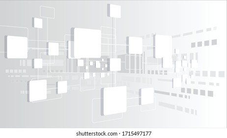 Vector science and technology digital line white background