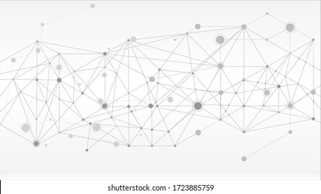 Vector science and technology digital line white background