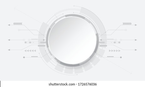 Vector science and technology digital line white background