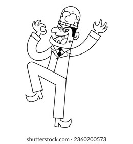 vector scientist crazy cartoon halloween illustration isolated