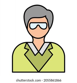 Vector Scientist Filled Outline Icon Design
