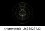Vector sci-fi green sphere with particles and lines. Concept network connection. Frame sphere. Abstract technology background.