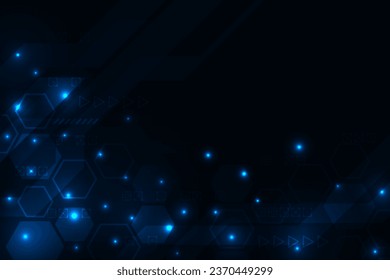 Die Vektorgrafik-fi-Hexagon-Technologie greift dunkelblauer, futuristischer Hintergrund auf.	