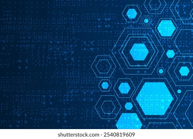 Patrón futurista hexagonal de ciencia ficción de Vector, innovación Fondo de tecnología del futuro	
