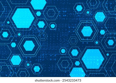 Patrón futurista hexagonal de ciencia ficción de Vector, innovación Fondo de tecnología del futuro	
