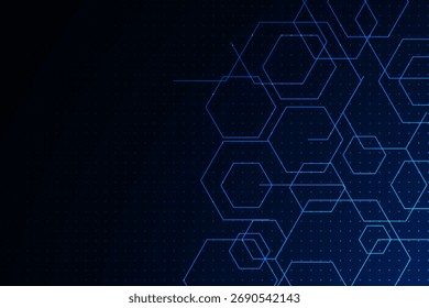 Patrón futurista hexagonal de ciencia ficción de Vector, innovación Fondo de tecnología del futuro	
