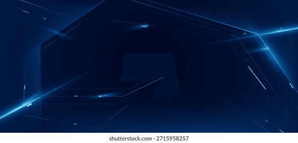 Vector de ciencia ficción de Tecnología Abstractas de fondo futurista de luz azul oscuro