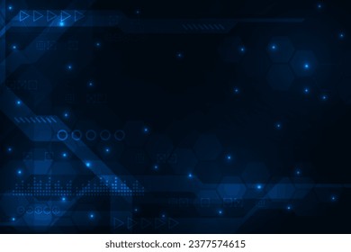 Vector sci-fi technology adstract dark blue light futuristic background.