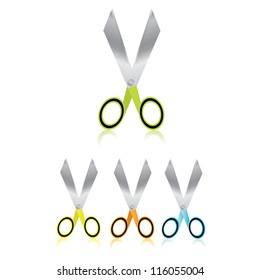 vector scissor icon set. vector Illustration of hair-cutting.