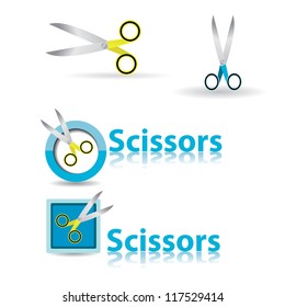 vector scissor icon set. vector Illustration of hair-cutting.