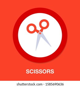 vector scissor illustration isolated - vector scissors, hair cut sign, barber salon