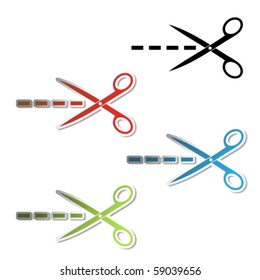 Vector scissor stickers