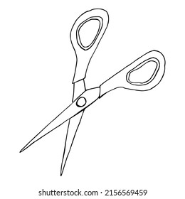 Vector scissors clipart. Hand drawn office supplies illustration. For print, web, design, decor, logo.