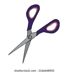 Vector scissors clipart. Hand drawn office supplies illustration. For print, web, design, decor, logo.
